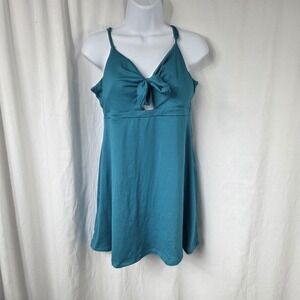 SO Dress Juniors Medium Blue Tie Front V Neck Sleeveless Sundress Casual Summer